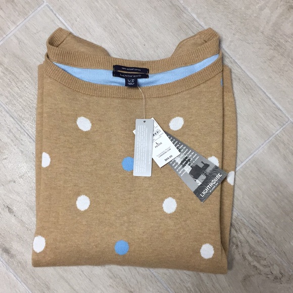 Lands' End Sweaters - NWT Lands' End blue and white polka dot sweater